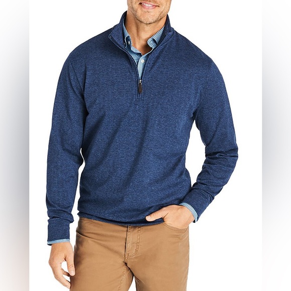 Vineyard Vines Navy Blue Herringbone Half Zip Pullover Small - Picture 3 of 9
